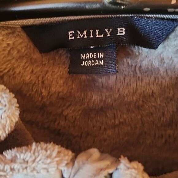 Emily B Teddy Bear Fleece LS Full‎ Zip Pocketed Sz. M Jacket - Picture 7 of 12